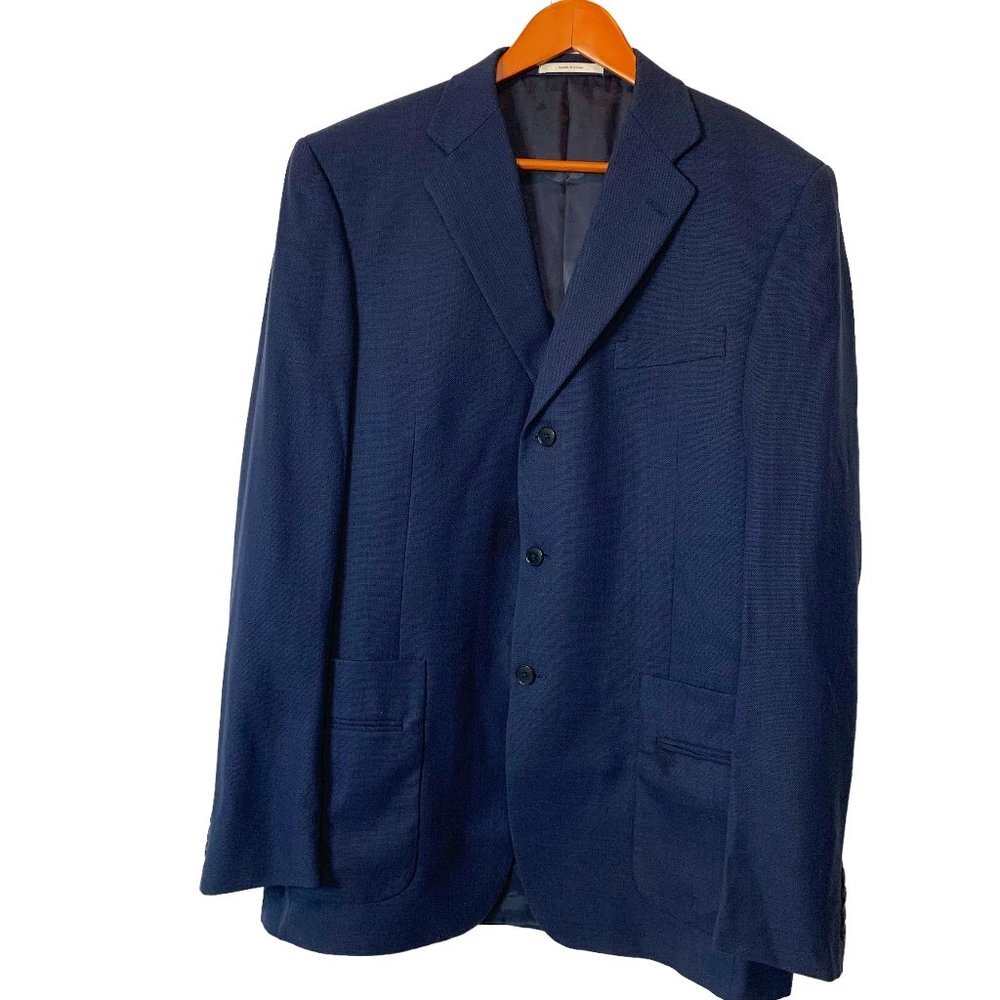 Murano Blazer for Dillard's Mens Navy 3-Button 42L Italian Wool Inside Pockets